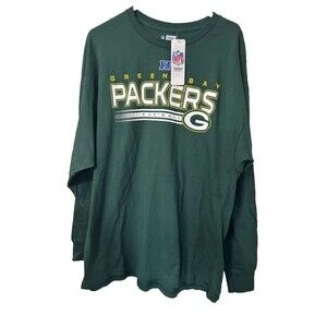 NFL Green Bay Packers Shirt Mens 2XL Green Football Long Sleeves Wisconsin New